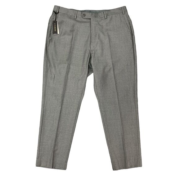 J. Hilburn Pants Mens 37 Grey Flat Front Wool Dress Vitale Barberis Canonico New - Picture 1 of 15